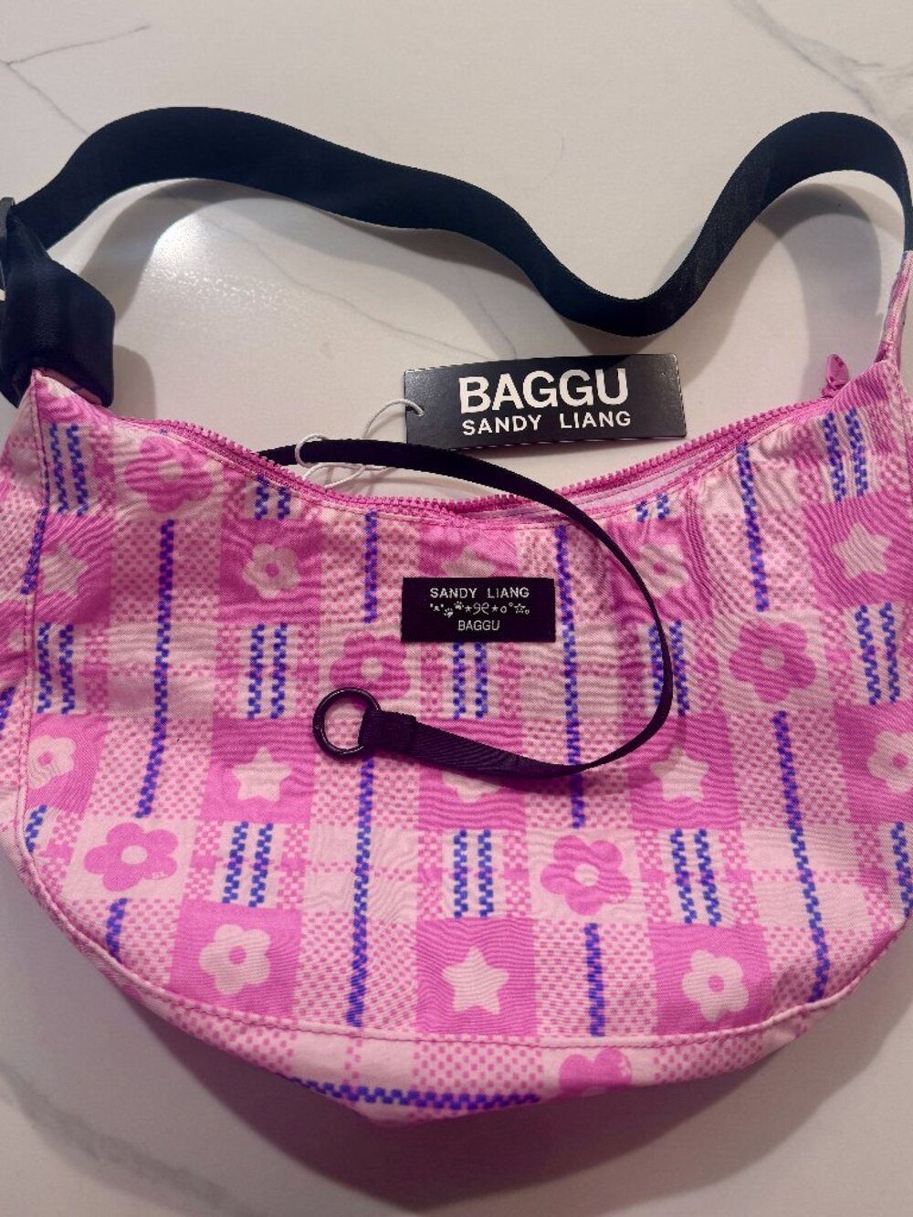 Sandy Liang 2.0 Baggu Medium Nylon Crescent Bag NWT